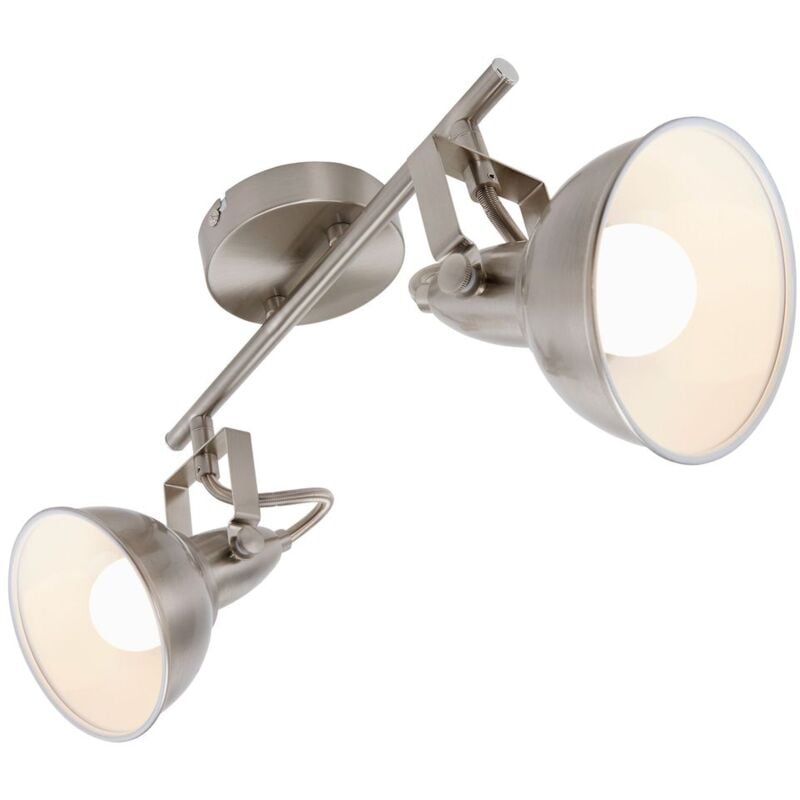 foto del prodotto briloner lampada da soffitto con faretti 2xe14 orientabile e inclinabile 40 w metallo bianco satinato