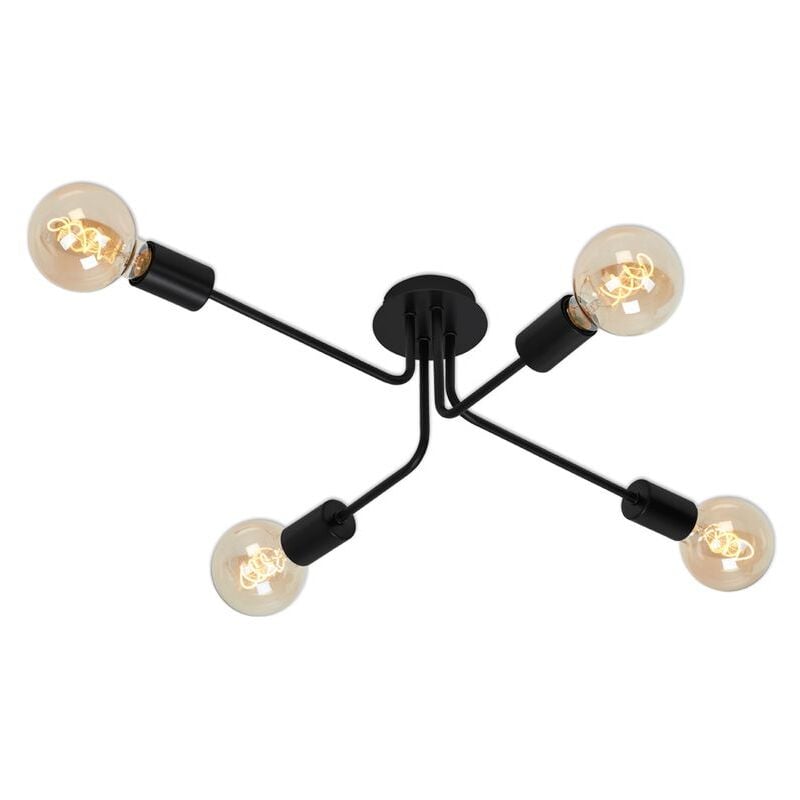 foto del prodotto briloner lampada da soffitto faretti da soffitto orientabili retro 4xe27 60w nero metallo