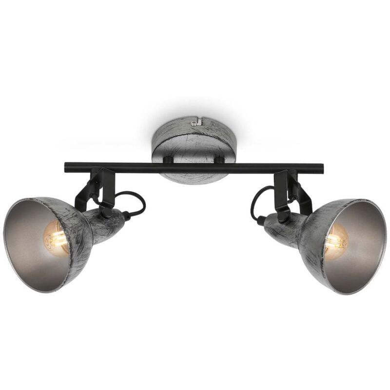foto del prodotto briloner lampada da soffitto faretti da soffitto orientabili vintage 40w 2xe14 metallo argento antico