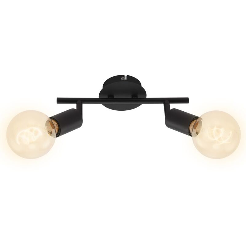 foto del prodotto briloner lampada da soffitto faretto orientabile 2xe27 60w nero metallo