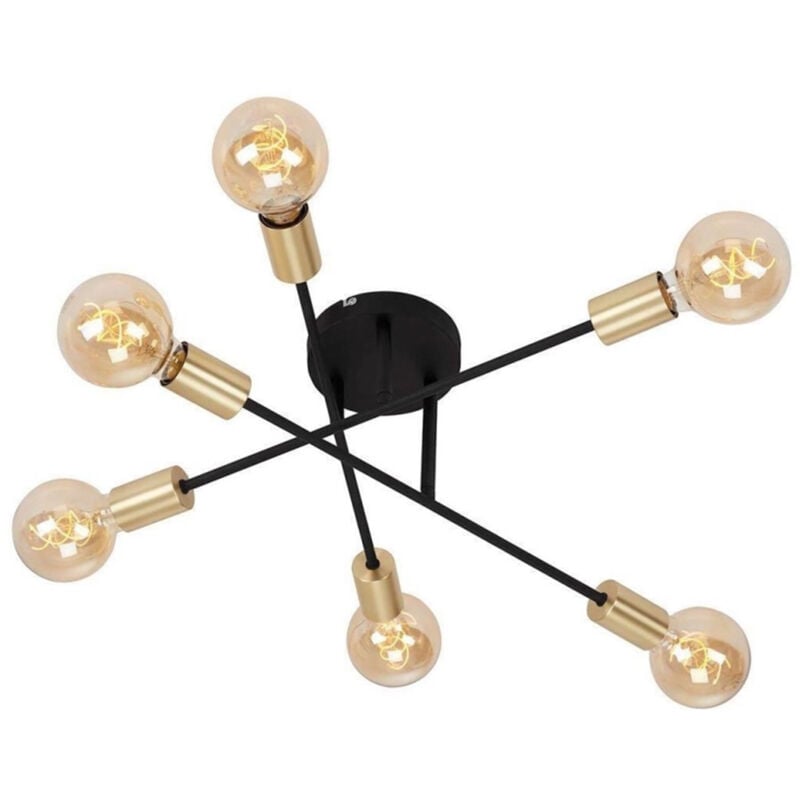 foto del prodotto briloner lampada da soffitto lampada da soffitto orientabile 6xe27 60w nero dorato