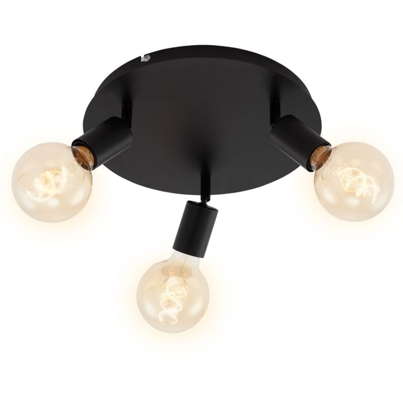 foto del prodotto briloner lampada da soffitto lampada da soffitto orientabile girevole 3xe27 60w nero metallo
