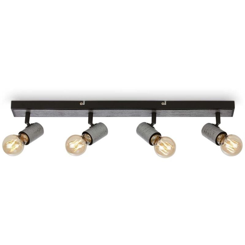 foto del prodotto briloner lampada da soffitto spot orientabile 4xe27 60w ip20 argento anticato metallo