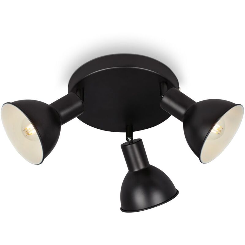 foto del prodotto briloner lampada da soffitto spot vintage orientabile 3xe14 25w nero 19cm