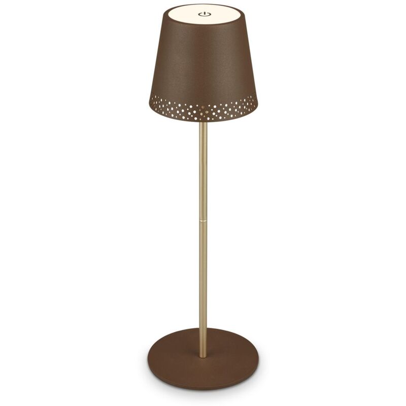 foto del prodotto briloner lampada da tavolo a led a batteria lampada da tavolo regolabile ip44 marrone oro rgb interno esterno