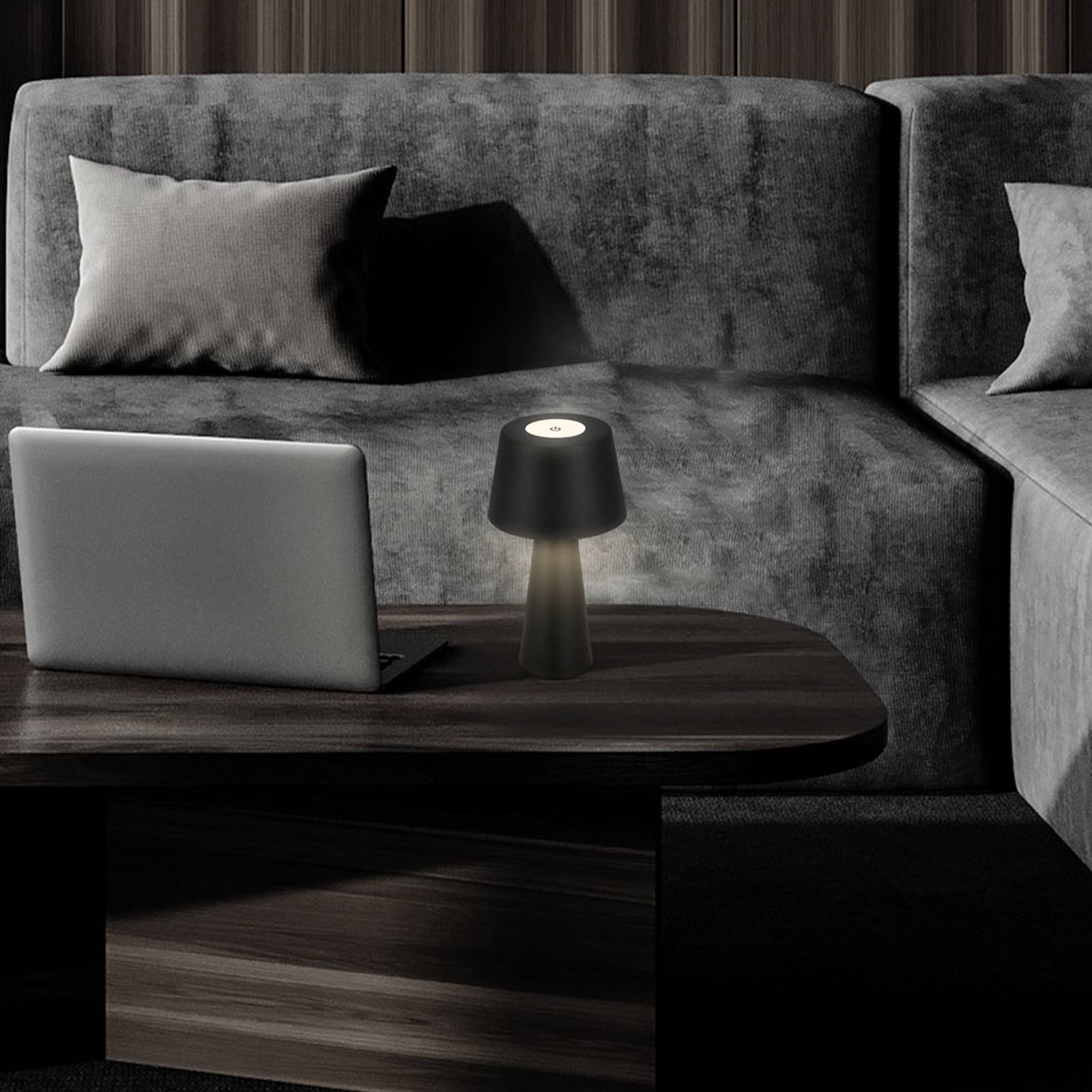 foto del prodotto briloner lampada led da tavolo kihi con batteria ricaricabile, nero