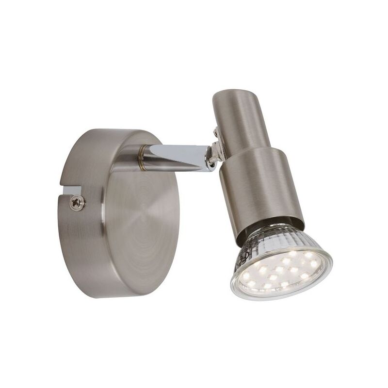 foto del prodotto briloner lampada spot led lampada da parete 1xgu10 orientabile 8cm 3w nichel opaco metallo