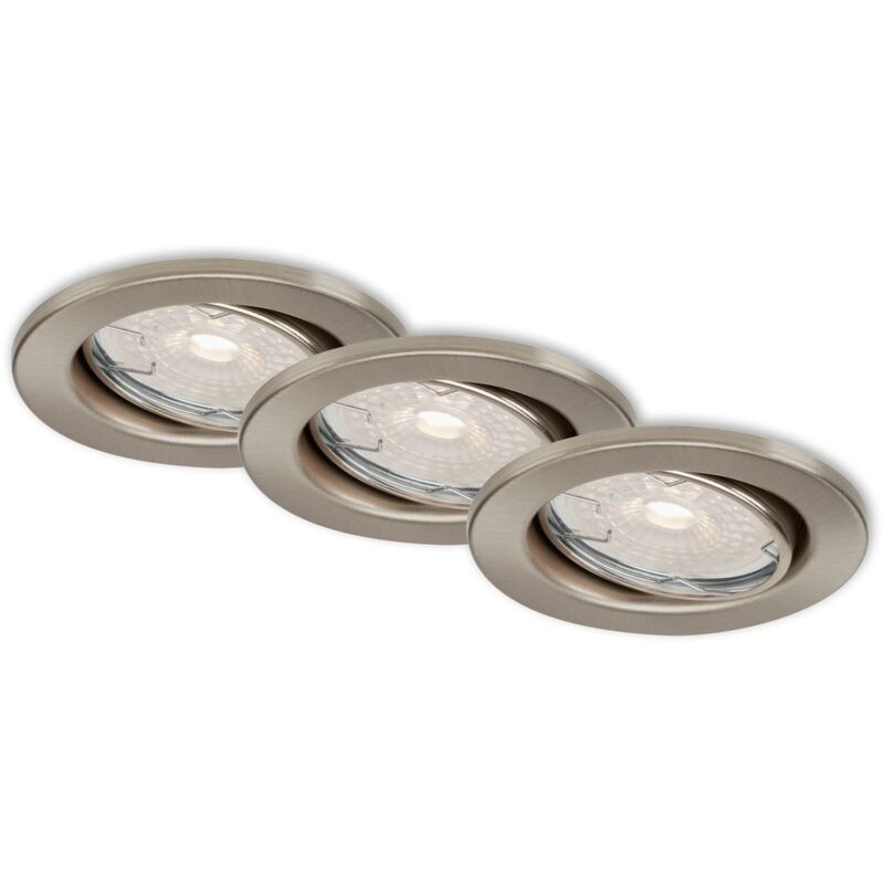 foto del prodotto briloner lampade da incasso a led dimmerabili orientabili set da 3 gu10 5,5w argento 8,6cm