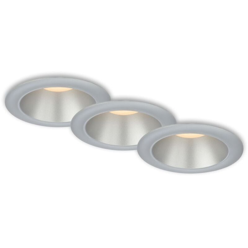 foto del prodotto briloner lampade da incasso a led per bagno set da 3 riflettore interno argento 4,9w 9,5 cm cromato
