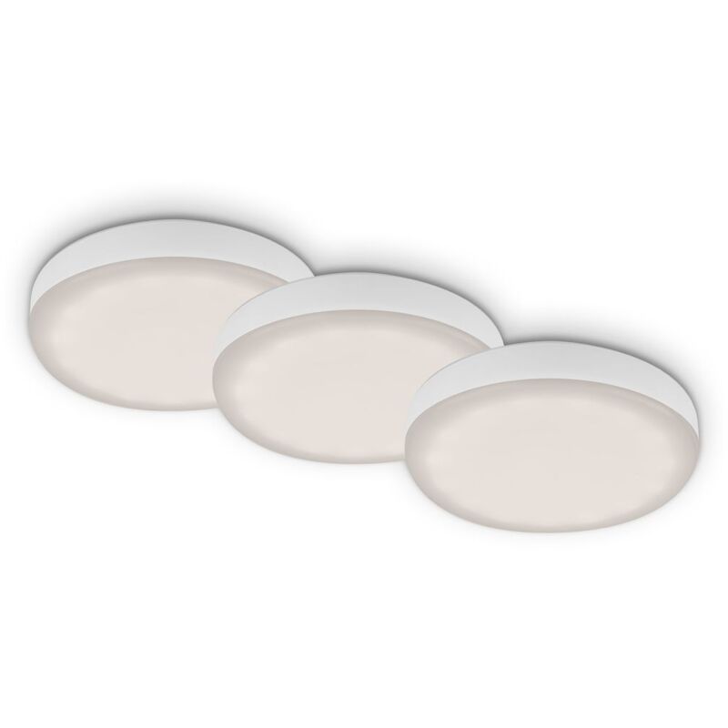 foto del prodotto briloner lampade da incasso a led set da 3 3w ip44 4000k bianco metallo plastica 7,5cm