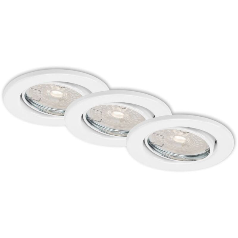 foto del prodotto briloner - lampade da incasso a led set da 3 gu10 dimmerabili orientabili 5,5 w bianco metallo