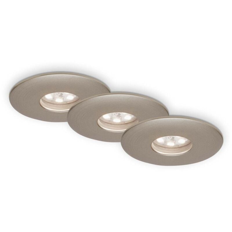 foto del prodotto briloner lampade da incasso a led set da 3 ip44 1,8 w 3000k argento plastica