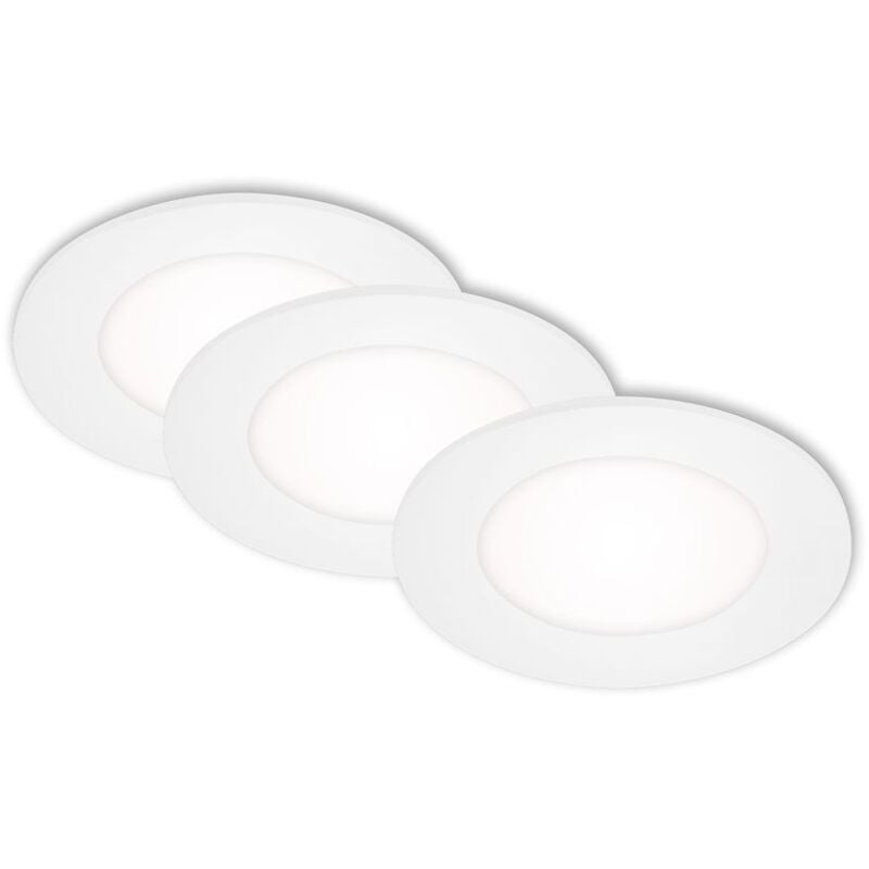 foto del prodotto briloner lampade da incasso a led, set da 3, ultrapiatte, 3 w ciascuna, ip23, plastica bianca