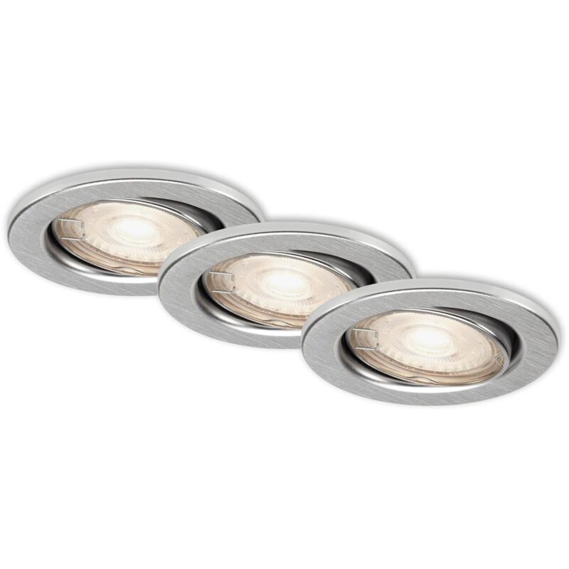 foto del prodotto briloner lampade da incasso led orientabili set da 3 gu10 5 w alluminio metallo ip23 8,6 cm