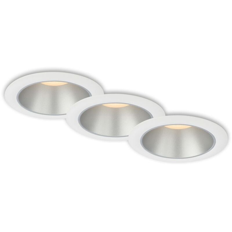 foto del prodotto briloner lampade da incasso led per bagno set da 3 riflettore interno argento 4,9w 9,5 cm bianco
