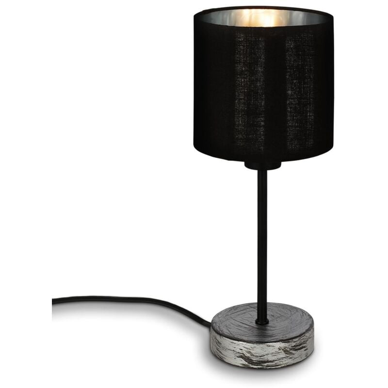 foto del prodotto briloner leuchten fabric lampade da tavolo 7737014 silver crafted legno silver crafted legno 1 luce attacco e14 max. 25 watt 10