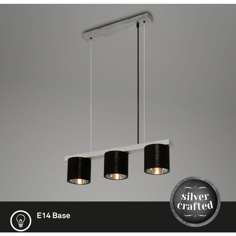 foto del prodotto briloner leuchten luri lampade a sospensione 4736034 regolabile in altezza silver crafted legno attacco e14 max. 25 watt 3 luci 65