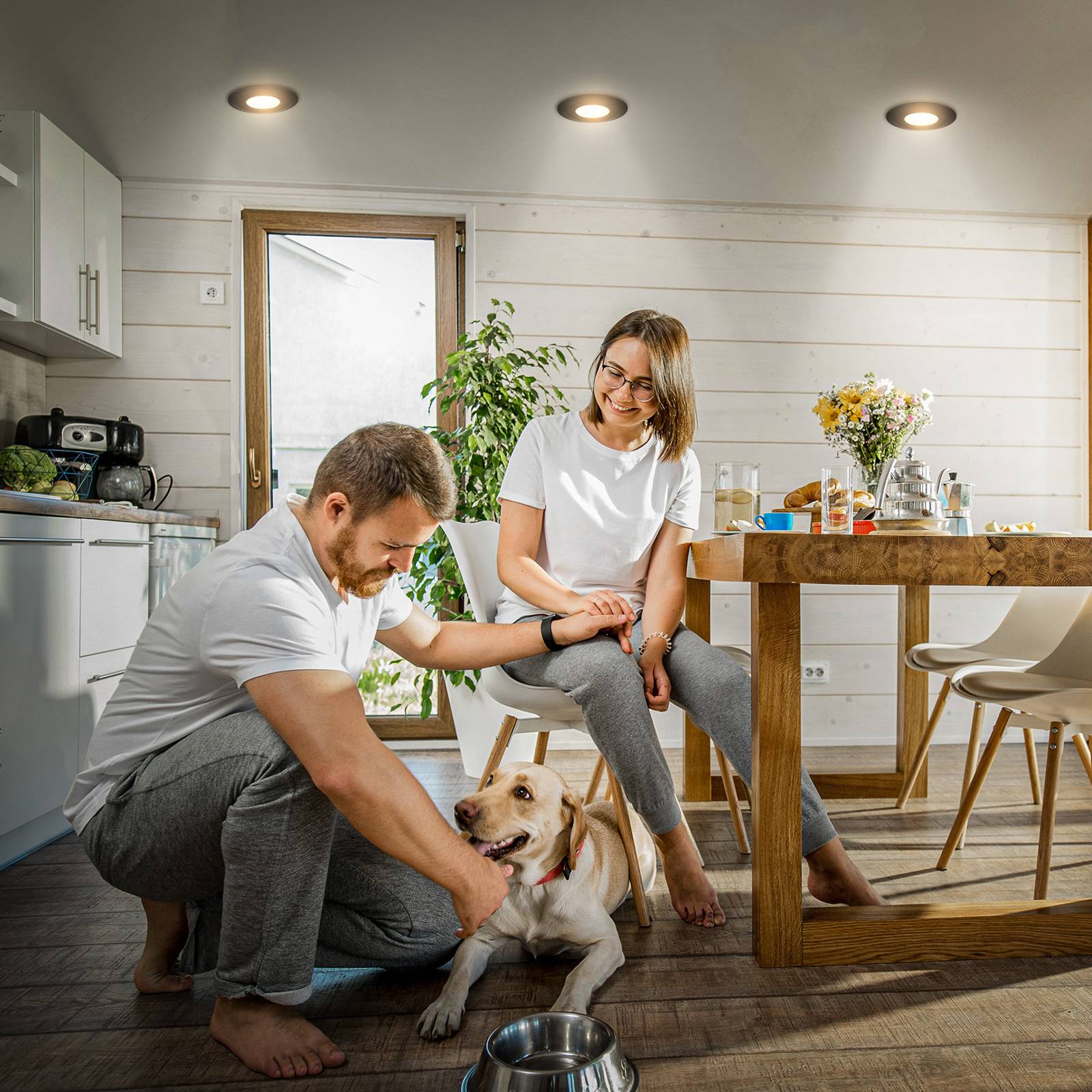 foto del prodotto briloner luci da incasso klira a led, nero, 9 cm, ip44, dimmerabile, 3 unità