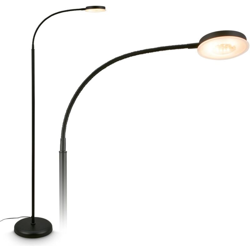 foto del prodotto briloner megg lampada da terra led, dimmerabile, touch, orientabile, bianco caldo, nero, 125,5 x 21 x 45 cm