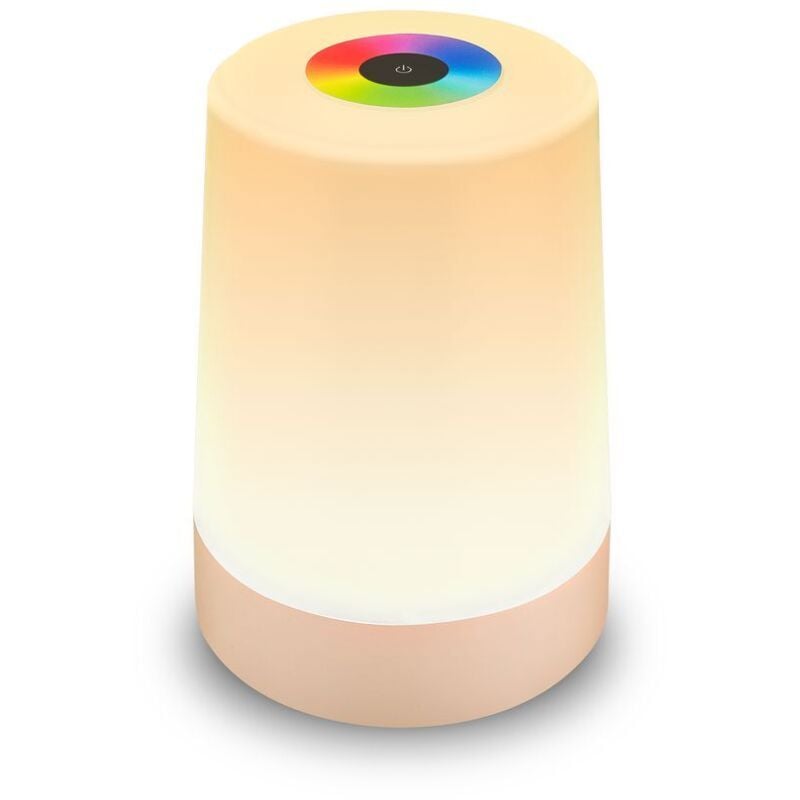 foto del prodotto briloner nubsi lampada da tavolo led senza fili ip44, dimmerabile, rgb w, touch, batteria, protezione dagli spruzzi d acqua, beige opaco, 9 x 13 cm