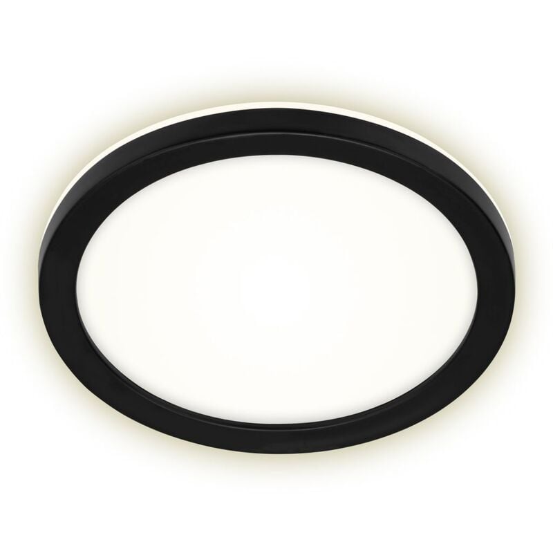 foto del prodotto briloner pannello led frankfurt, tondo, 21 cm, ip44, nero