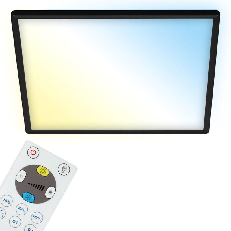 foto del prodotto briloner pannello led, plafoniera dimmerabile, lampada da soffitto con retroilluminazione, incl. telecomando, 22 watt, 3000 lumen, bianco nero,