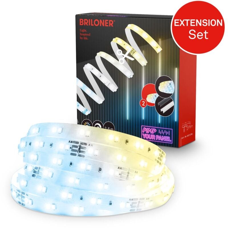 foto del prodotto briloner pimp your panel, set di prolunghe striscia led 2,6 m, accorciabile, cct