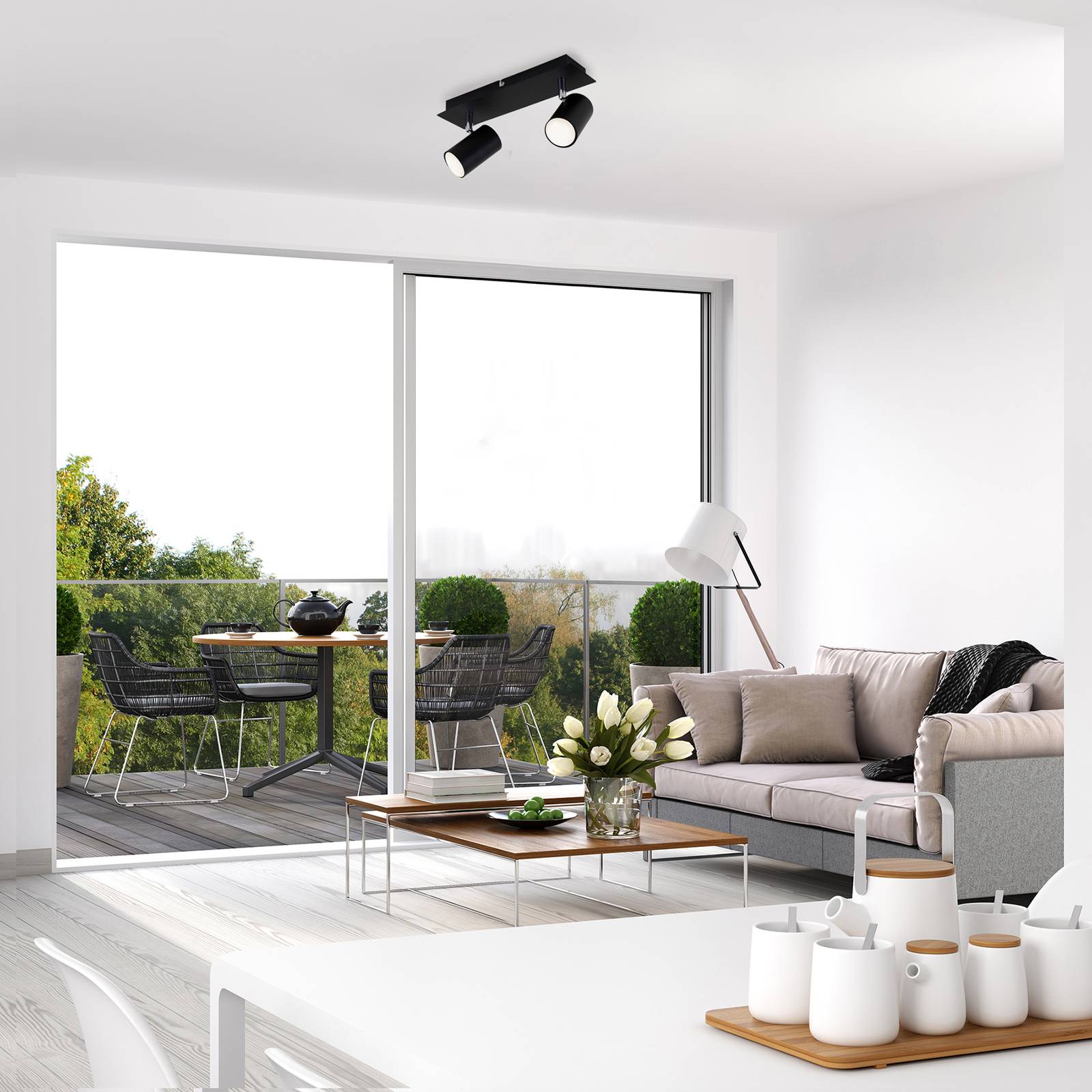 foto del prodotto briloner plafoniera 2857-025, orientabile, 2 luci, nero