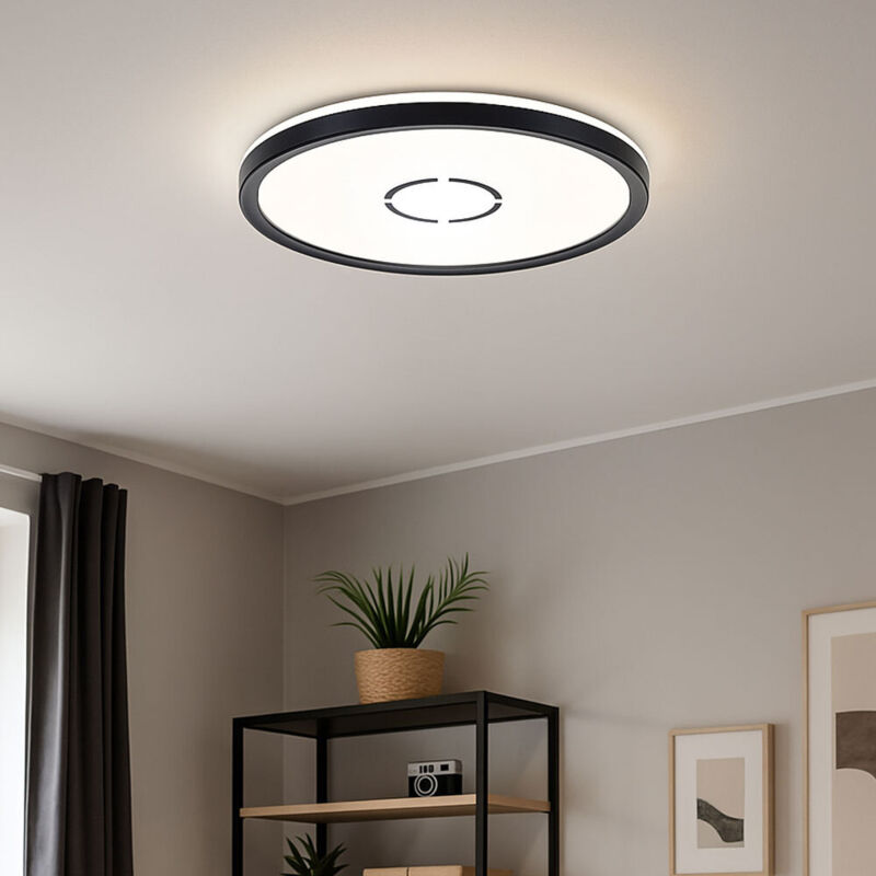 foto del prodotto briloner plafoniera con retroilluminazione plafoniera led rotonda lampada da corridoio nera lampada da cucina, retroilluminazione, 18w 2400lm