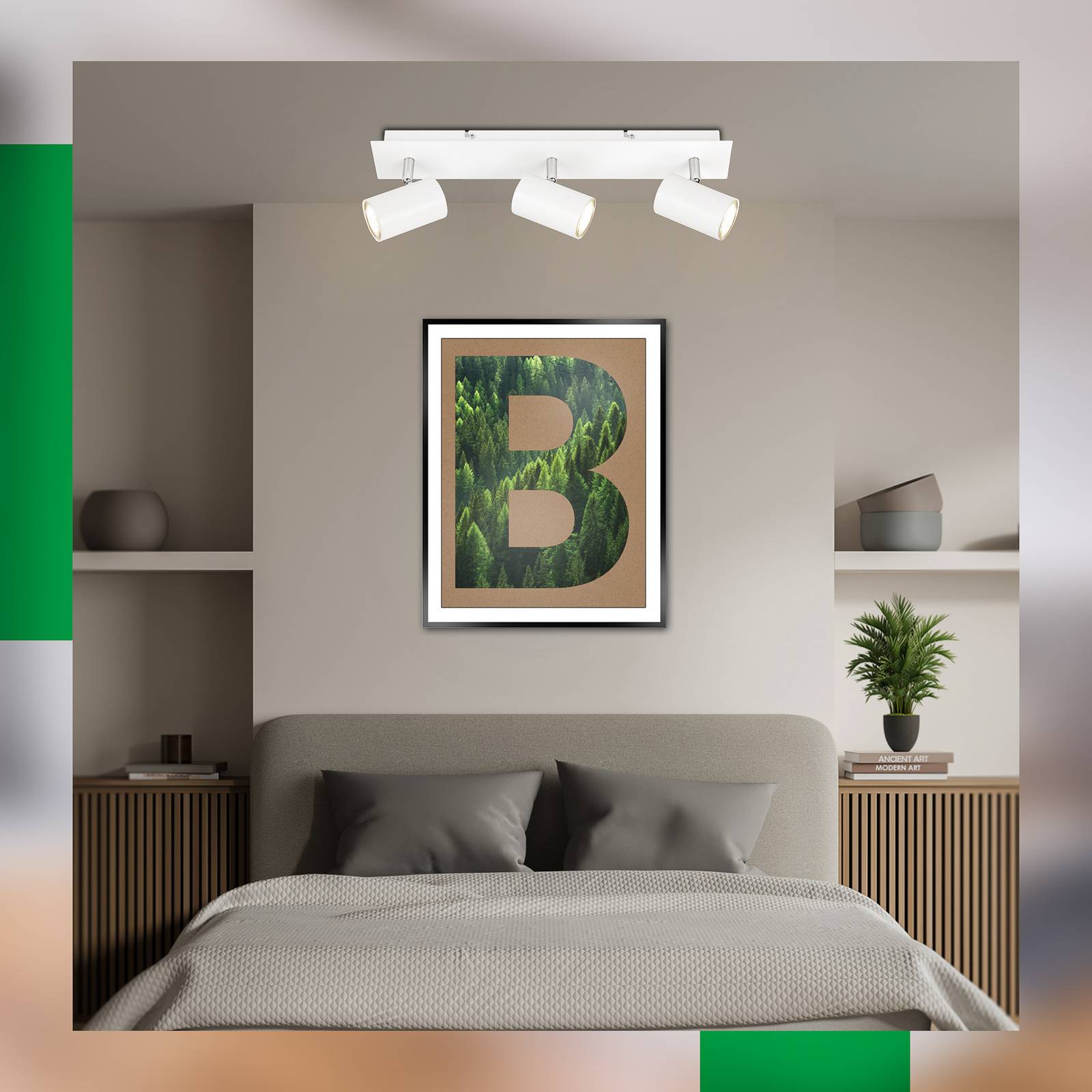 foto del prodotto briloner plafoniera isil a, bianca, a 3 luci, in metallo, orientabile