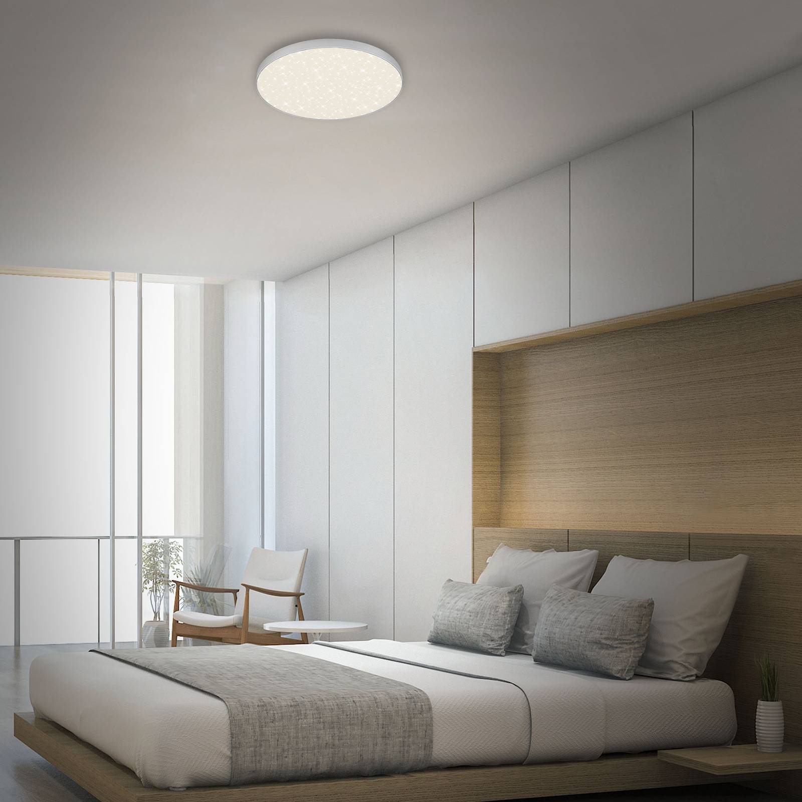 foto del prodotto briloner plafoniera led flame star, 840, 38,7 cm, argento