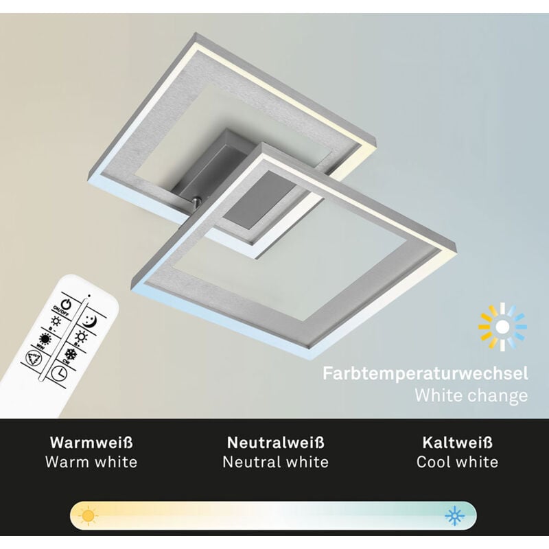 foto del prodotto briloner plafoniera led plafoniera soggiorno lampada sala da pranzo lampada camera da letto, metallo alluminio, telecomando funzione memoria timer