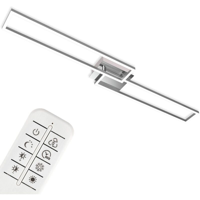 foto del prodotto briloner plafoniera leuchten frame, 40 w, 4400 lm, ip20, cromo alluminio, metallo plastica, dimmerabile, cct, 110 x 24,8 x 7,8 cm