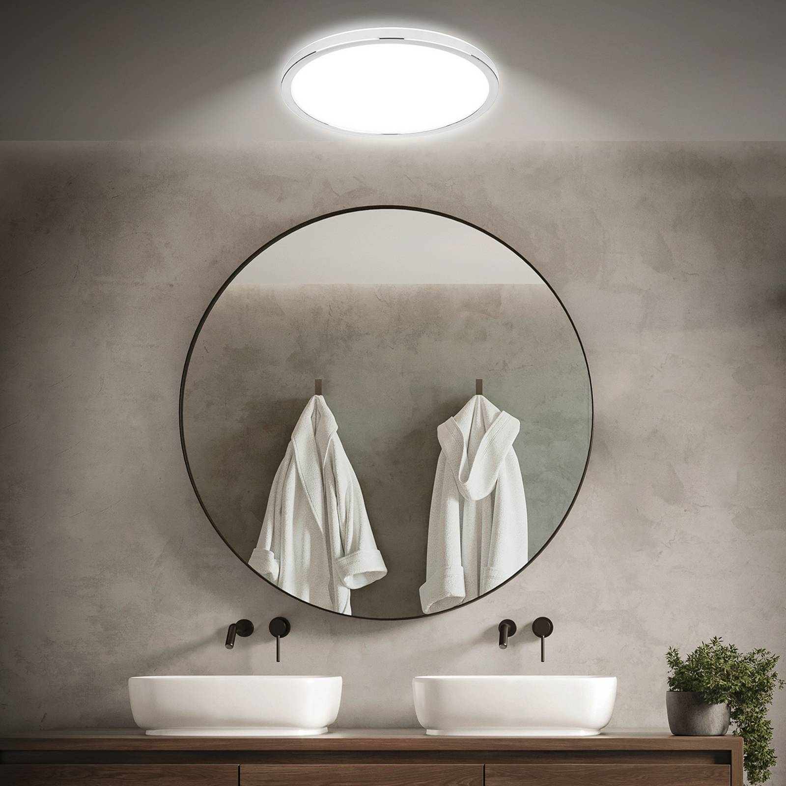 foto del prodotto briloner plafoniere led per il bagno pulap, 42 cm, cromato bianco metallo