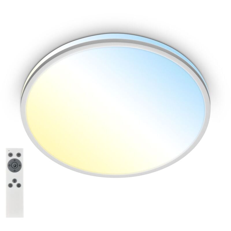 foto del prodotto briloner pulup, lampada da soffitto a led, dimmerabile, telecomando, cromo opaco