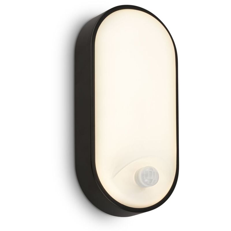 foto del prodotto briloner ruch lampada da parete led per esterni, rilevatore di movimento, ip65, nero