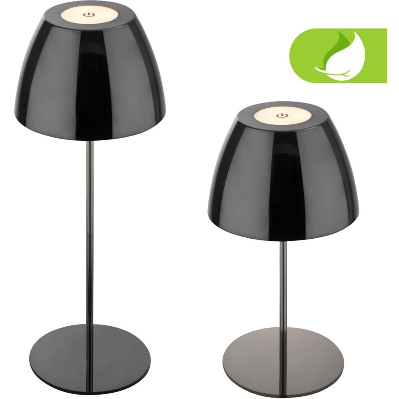foto del prodotto briloner serina led lampada da tavolo a batteria ip44, dimmerabile, touch, nero cromo