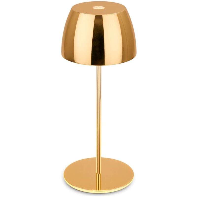 foto del prodotto briloner serina mini lampada da tavolo led senza fili ip44, dimmerabile, touch, protezione dagli spruzzi d acqua, batteria, oro, 8 x 20 cm