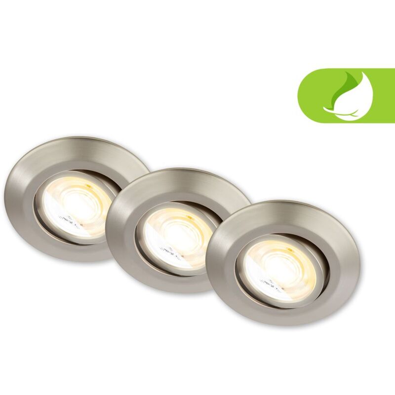 foto del prodotto briloner set di 3 faretti da incasso a led lampade da incasso spot orientabili dimmerabili ra90