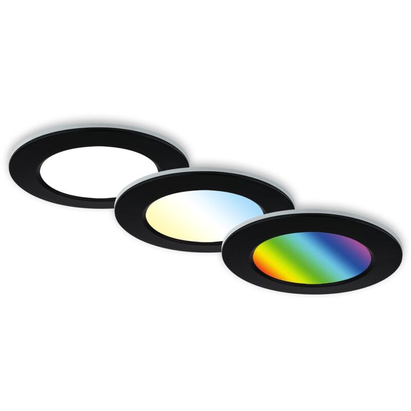 foto del prodotto briloner set di 3 luci da incasso led a soffitto, luci da incasso rgb cct, faretto da incasso led per bagno, faretto da incasso per bagno ip65,