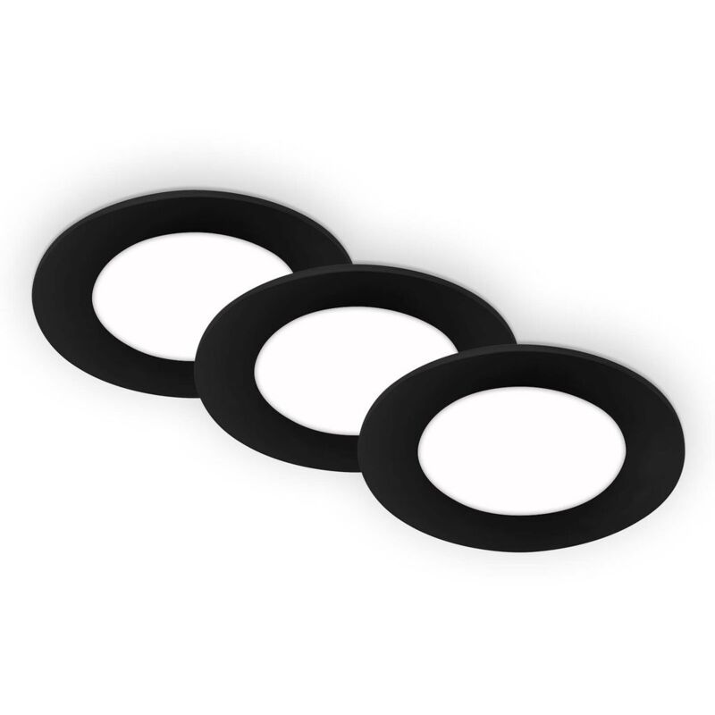 foto del prodotto briloner set di 3 luci led da incasso a soffitto, luci da incasso ultrapiatte, faretti da incasso, luce bianca neutra, nero, 86x30 mm dxh 