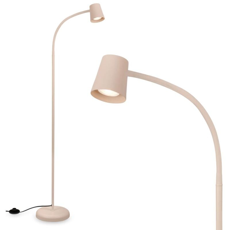 foto del prodotto briloner skriva lampada da terra, orientabile, interruttore a pedale, attacco gu10, max. 9w, beige, 21 x 127,5 cm