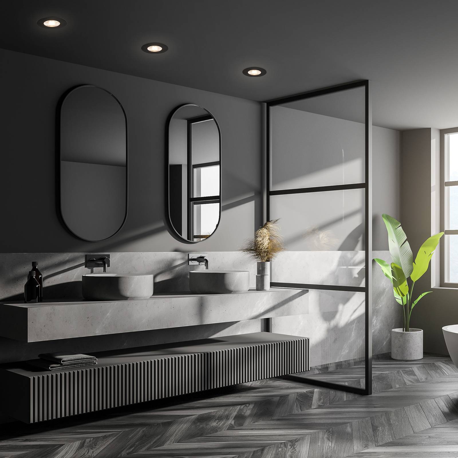 foto del prodotto briloner spot led da incasso kulana mini ip44 3x nero