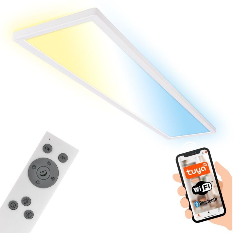 foto del prodotto briloner tava led soffitto 98cm, smart, app e controllo vocale, bianco