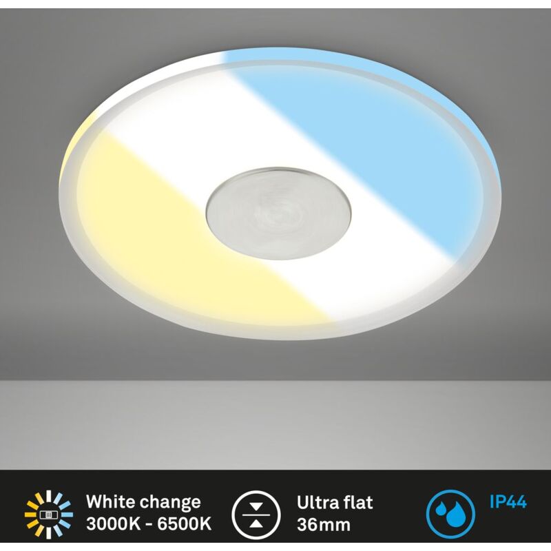 foto del prodotto briloner verre led faretto da incasso per bagno, ip44 protezione dagli spruzzi d acqua, selettore temperatura colore cts, design piatto, colore