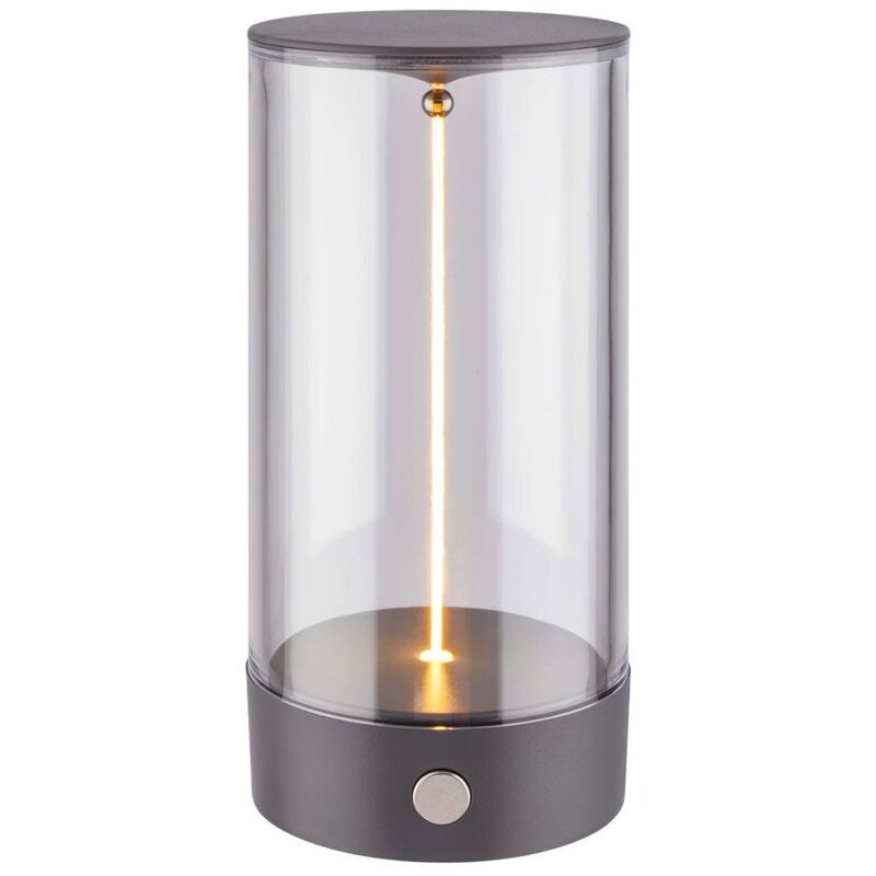 foto del prodotto briloner wiggle lampada da tavolo led senza fili, interruttore a 4 livelli, batteria, luce bianca calda, filamento, antracite, 7 x 14,5 cm