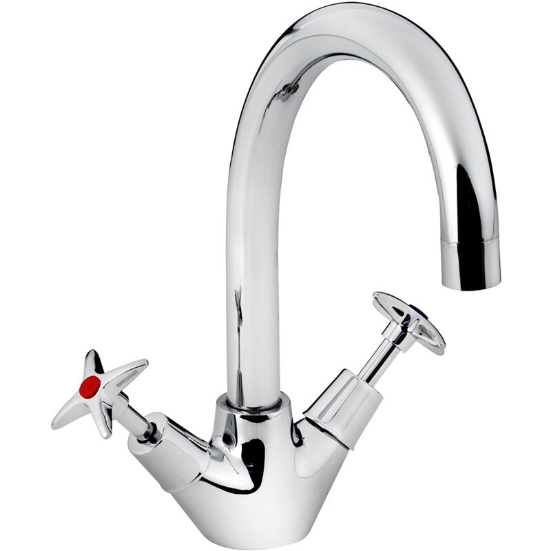 foto del prodotto bristan vax2 snk c miscelatori monocomando per lavello a doppia leva, finitura cromata