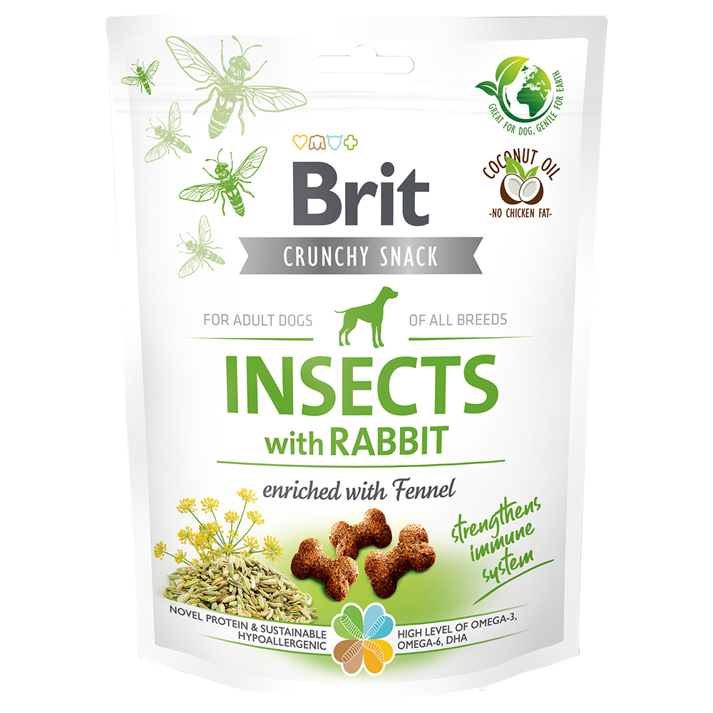 foto del prodotto brit care crunchy cracker insetti, coniglio finocchio snack cane 200 g