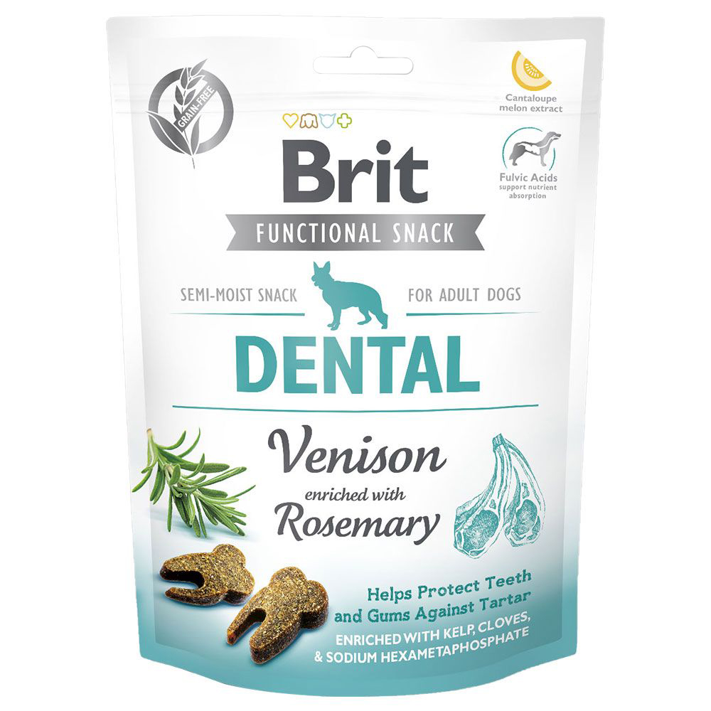foto del prodotto brit care dog functional dental cervo snack cane 150 g