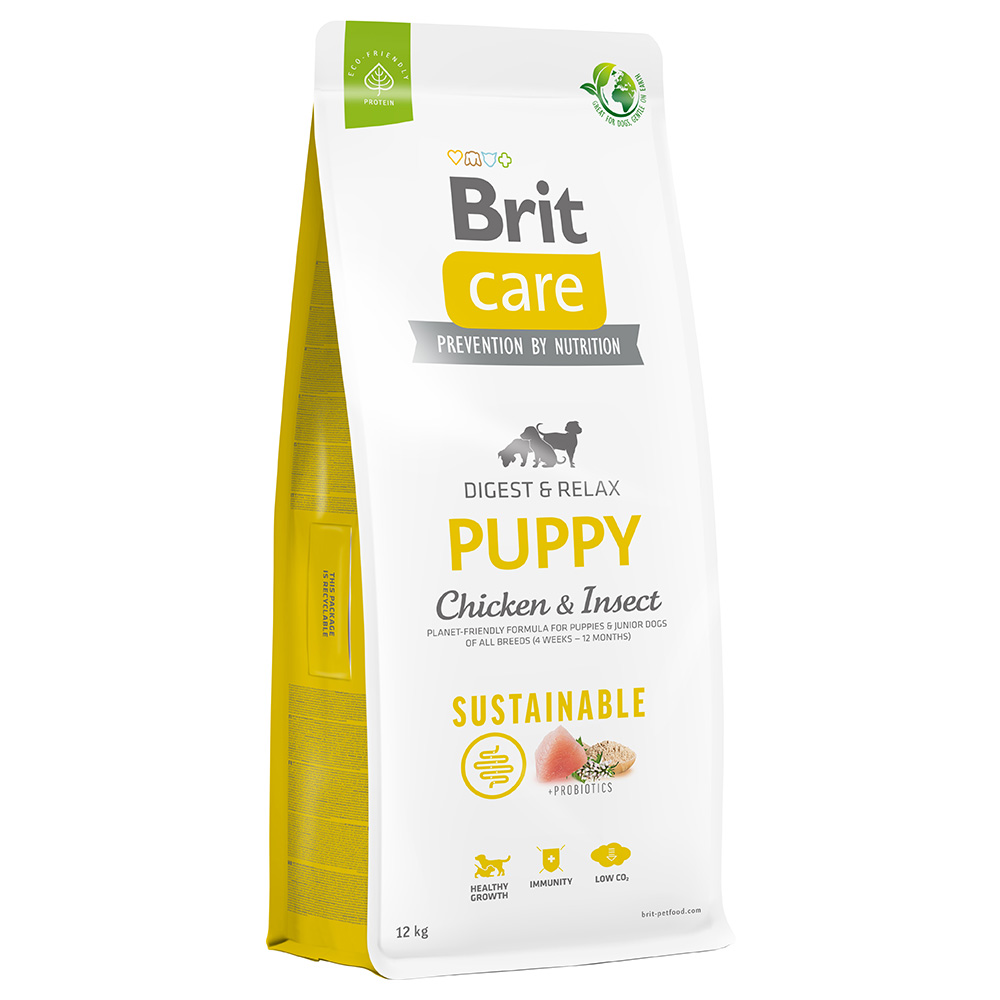 foto del prodotto brit care dog sustainable puppy pollo insetti crocchette cane 12 kg
